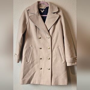 Tommy Hilfiger Womens Tan Camel Golden Button Up Trench Coat Size Small